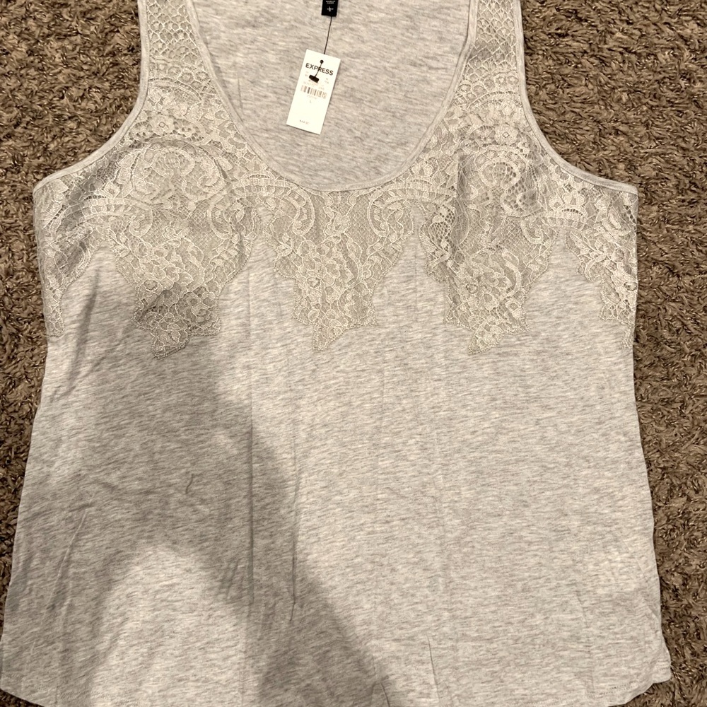 Lace detail tank top